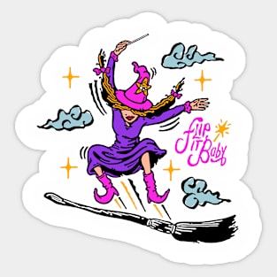 The Witch Club Flip It Baby Cartoon Sticker